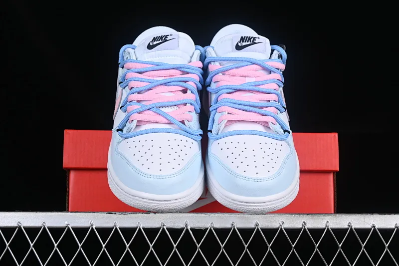 All categories Nk SB Dunk series Nk SB Dunk Low low-top sneakers Nk Dunk Low Cupid Macaron white and blue pink love vibe distressed SB strap low-top casual sneakers DD1503-109